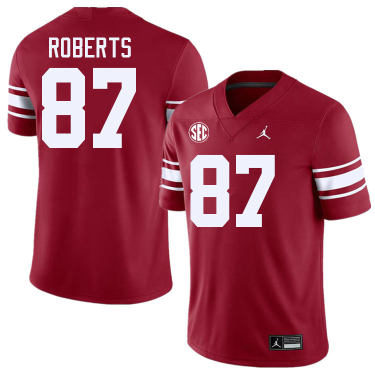 Men #87 Jake Roberts Oklahoma Sooners 2024 SEC Conference College Football Jerseys-Throwback